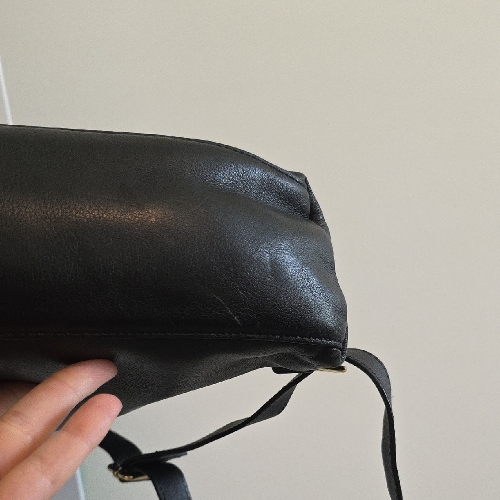 Margot Black Leather Laptop Backpack - Picture 2 of 16